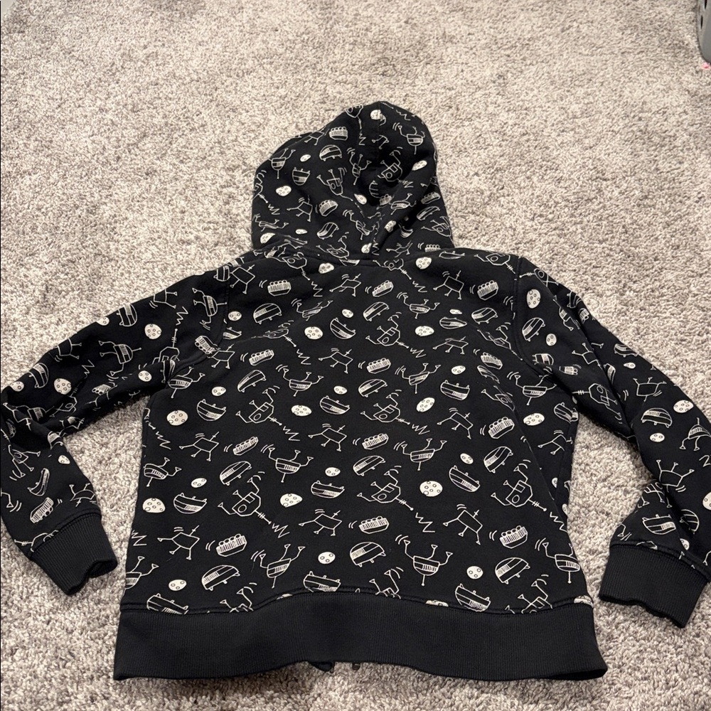 EUC Hanna Andersson Faux Shearling French Terry Hoodie Sz 8 - Picture 5 of 5